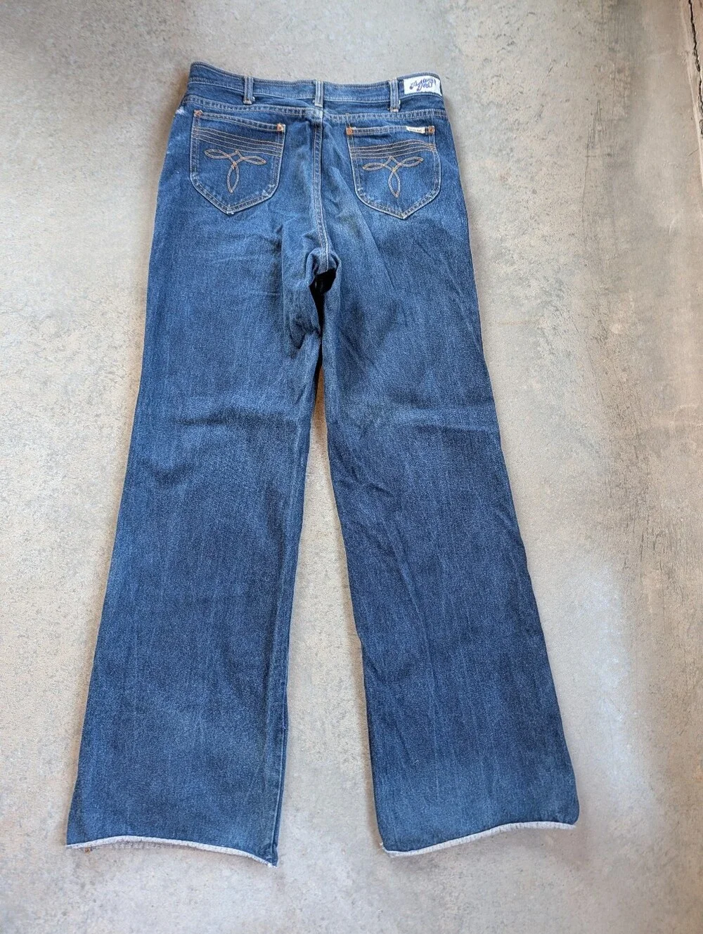 Vintage 70s/80s Western Disco Flare Men's Jeans YKK Zipper 100% Cotton Size 36